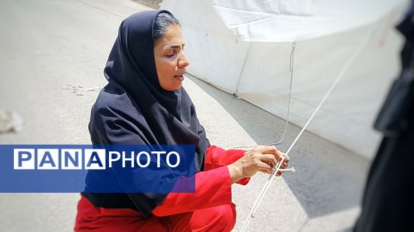 آموزش چادرزنی و برپایی کمپ امدادی به فراگیران هلال احمر در مارگون