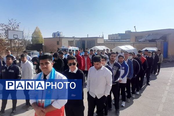 مانور سراسری زلزله در دبیرستان شهید محمدجواد باهنر دماوند