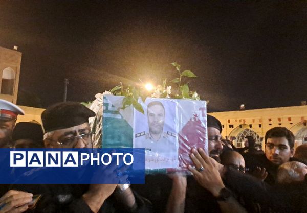 مراسم وداع با شهید امنیت هادی میرآبادی در مسجد جامع شهرستان نیشابور 