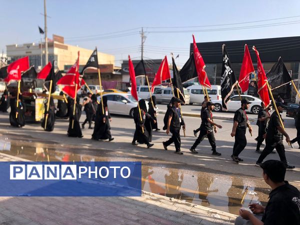 حرکت کاروان پیاده شهدای شهرستان خانمیرزا در اربعین حسینی