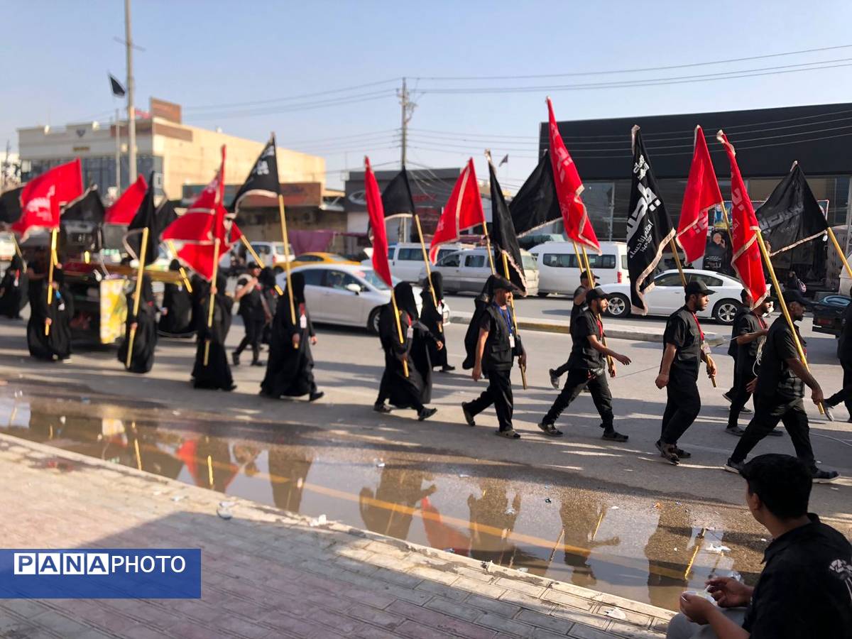 حرکت کاروان پیاده شهدای شهرستان خانمیرزا در اربعین حسینی