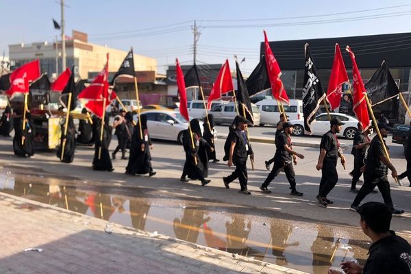 حرکت کاروان پیاده شهدای شهرستان خانمیرزا در اربعین حسینی