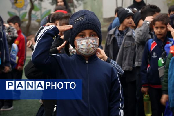 صبحگاه دانش در دبستان خیراندیشان گرگان