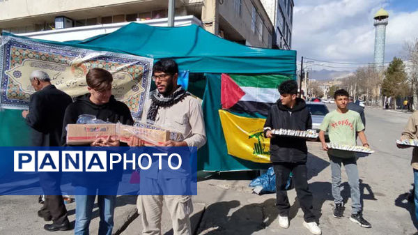 برپایی موکب پذیرایی از تجمع کنندگان جشن پیروزی فلسطین