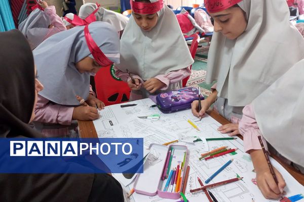 نمایش جلوه‌های ارادت فاطمی در روزنامه‌دیواری‌های مدرسه شهیدسرافراز اسلامشهر