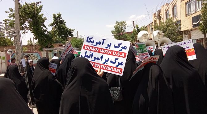 راهپیمایی مردم شهرستان بن در انتقام ملی از رژیم صهیونستی