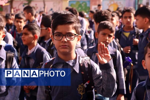 صبحگاه دانش‌آموزی در دبستان قلمچی گرگان