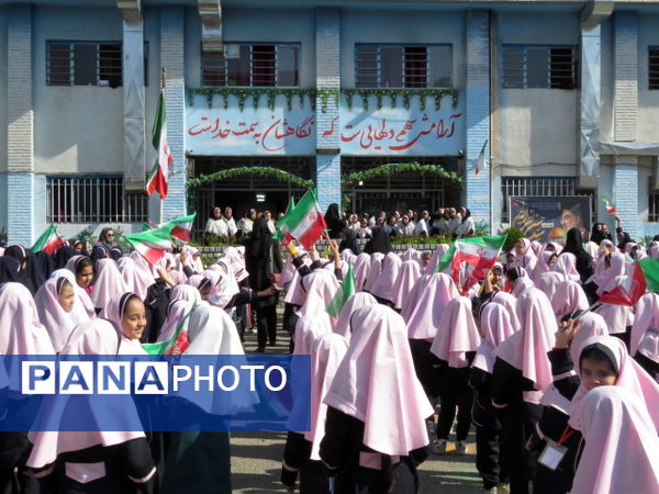 مراسم اولین سالگرد طوفان الاقصی در مدارس البرز