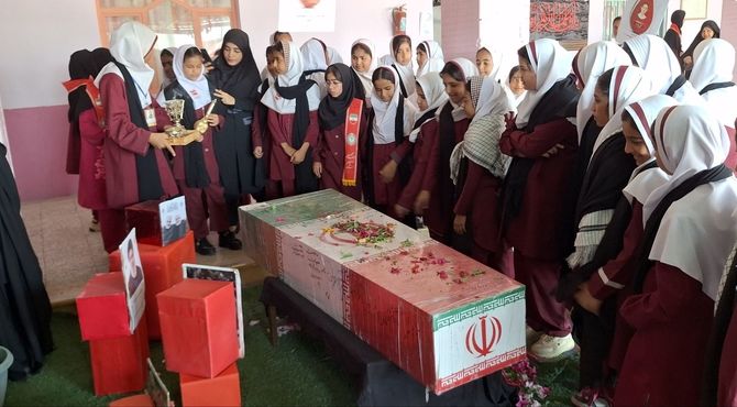 تشییع پیکر مطهر شهید گمنام در دبستان شهید محمد دادی‌زاده