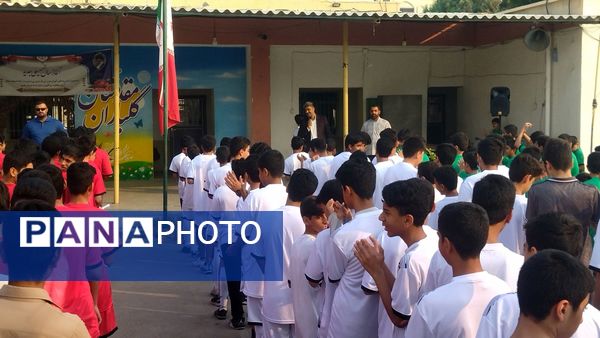 هفته تربیت‌بدنی و ورزش در صف صبحگاهی مدرسه جوادالائمه